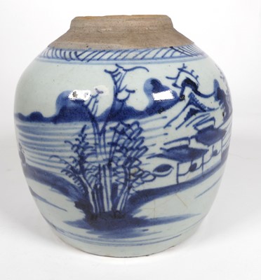 Lot 213 - A Chinese blue and white ginger decorated...