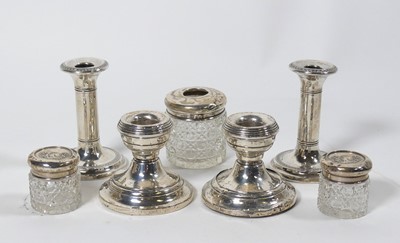 Lot 295 - A pair of Edwardian silver dwarf table...