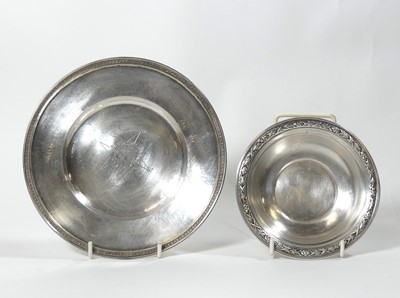 Lot 288 - A Swiss silver dish, having a planished...