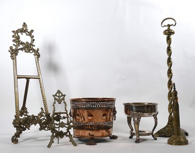 Lot 10 - A collection of metalware, to include a brass...