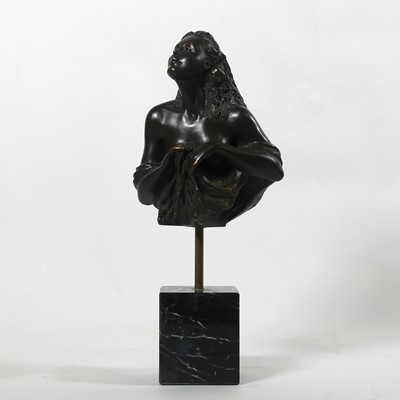 Lot 13 - A contemporary bronzed resin half-length bust...