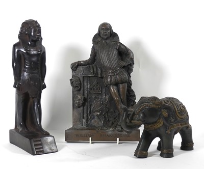 Lot 34 - A bronzed metal figure of an Indian elephant,...