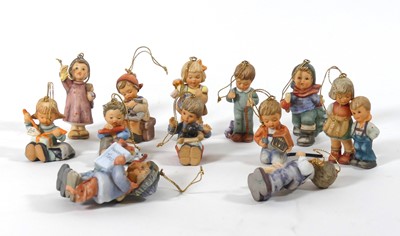 Lot 39 - A collection of twelve Hummel Christmas tree...