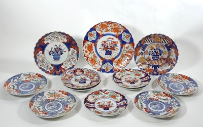 Lot 54 - A collection of Japanese Imari porcelain lobed...