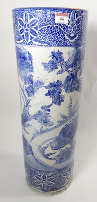 Lot 66 - A Chinese blue and white glazed pottery...