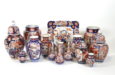 Lot 102 - A collection of Japanese Imari porcelain wares,...