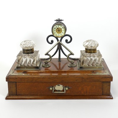 Lot 140 - A Victorian oak table-top clerk's desk,...