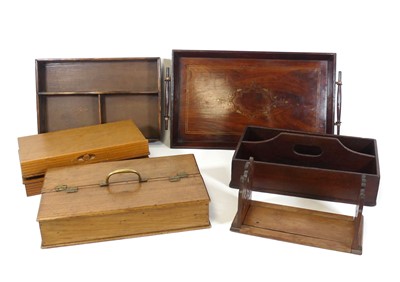 Lot 143 - A 19th century carved walnut bookslide,...