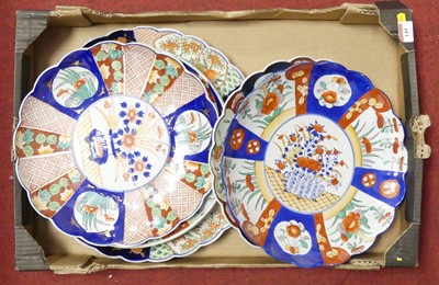 Lot 149 - A collection of Japanese Imari porcelain lobed...