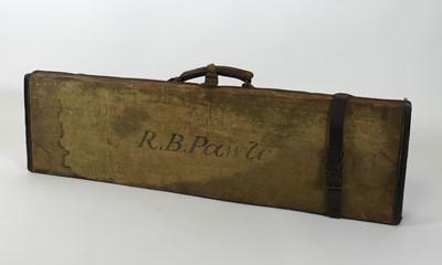 Lot 160 - A 19th century leather bound canvas gun case,...