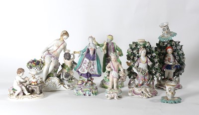 Lot 214 - A 19th century Meissen porcelain figure group...