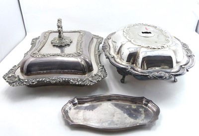 Lot 226 - An early 20th century silver plated entree...