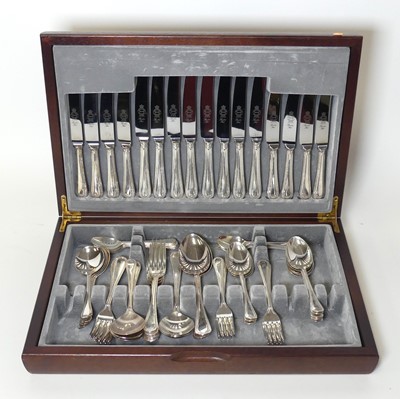 Lot 238 - A silver plated canteen of cutlery in the...