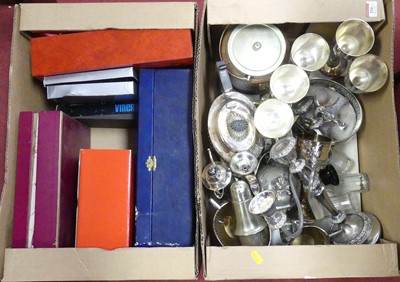 Lot 256 - Two boxes of miscellaneous items, to include...