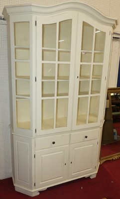 Lot 1145 - A contemporary white wood double door glazed...