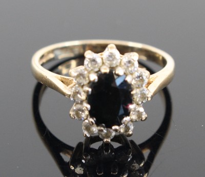 Lot 335 - A Victorian style 9ct gold sapphire and white...