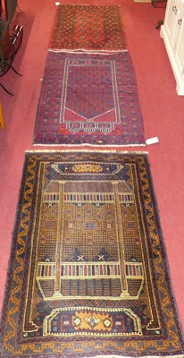 Lot 1168 - Three various Persian woollen small hall rugs...