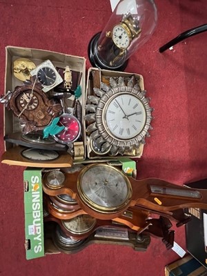 Lot 673 - A collection of clocks and barometers, to...