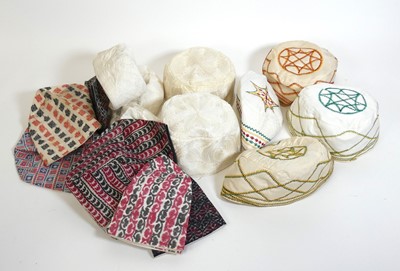 Lot 602 - A collection of Saudi Arabian embroidered hats