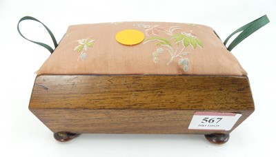 Lot 567 - A Victorian needlework box, of sarcophagus...