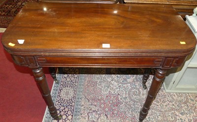 Lot 1209 - A Regency mahogany D-end foldover baize lined...