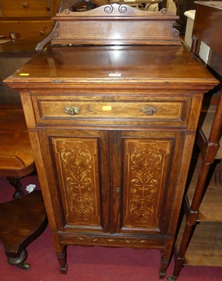 Lot 1214 - An Edwardian rosewood and floral satinwood...