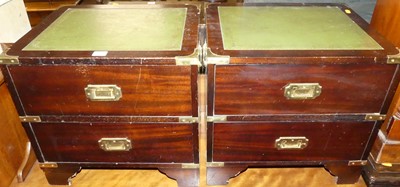 Lot 1218 - A pair of contemporary hardwood and brass...