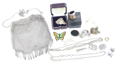 Lot 387 - A box of costume jewellery, to include...