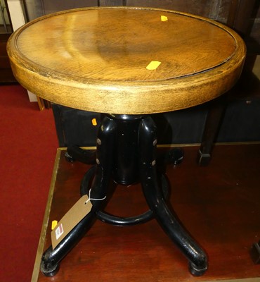 Lot 1224 - A black painted bentwood and stained beech...