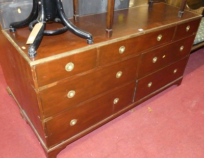 Lot 1226 - A contemporary stained hardwood and brass...