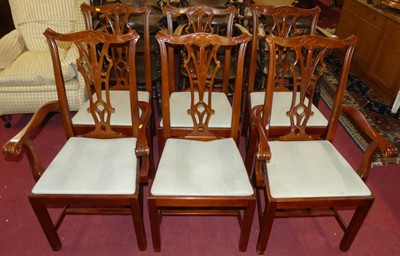 Lot 1331 - A set of six contemporary Chippendale style...