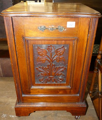 Lot 1267 - An Edwardian walnut coal purdonium (lacking...