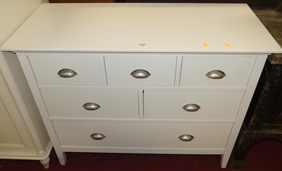 Lot 1348 - A contemporary white wood side chest, fitted...