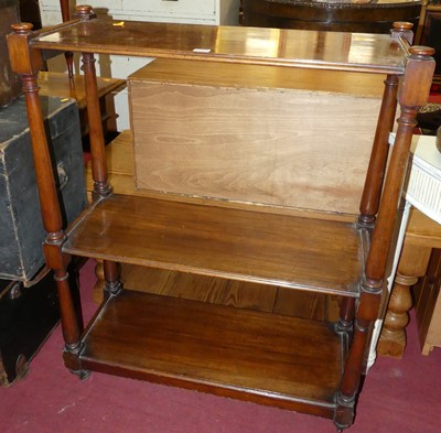 Lot 1272 - A 19th century mahogany three-tier whatnot,...