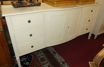 Lot 1353 - A contemporary white wood long sideboard,...