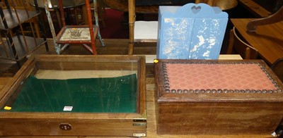 Lot 1298 - A hardwood and brass bound table top display...