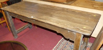 Lot 1304 - A rustic pitch pine plank top narrow farmhouse...