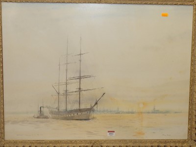 Lot 1011 - Peter Knox - Barque coming in on the Tide,...