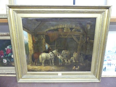 Lot 1027 - 19th century English school - shoeing the...