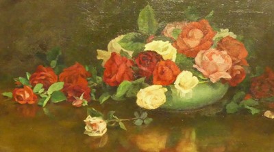 Lot 1030 - Late 19th century school still life with roses...