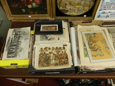 Lot 1031 - Three boxes of ephemera to include 19th...