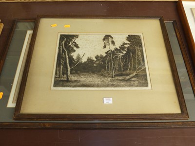 Lot 1042 - Alfred Blundell - In the Wood, etching, signed...