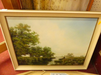 Lot 1094 - Lawrence Coulson - Lone fisherman on the...