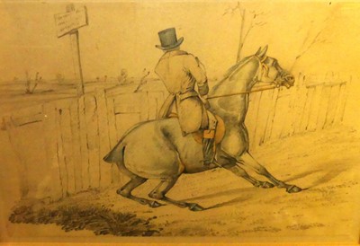 Lot 1107 - Henry Alken (1785-1851) - A Tight Rein, pencil...