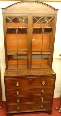 Lot 1358 - A Regency mahogany secretaire bookcase, having...