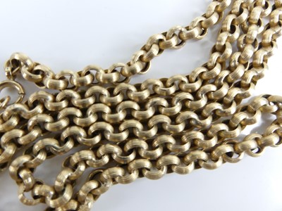 Lot 2509 - A 9ct gold hollow ridged round belcher link...