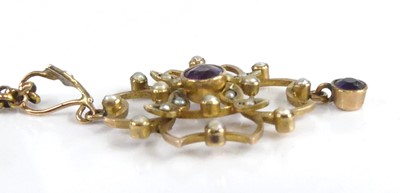 Lot 2510 - An Edwardian yellow metal amethyst and seed...