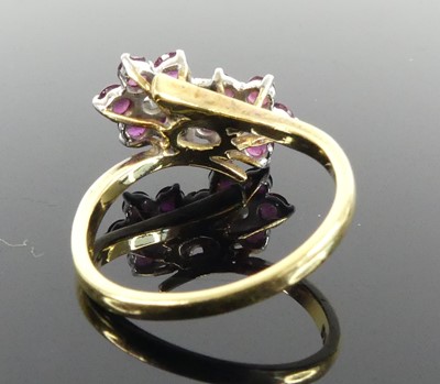 Lot 2507 - An 18ct yellow and white gold, ruby and...