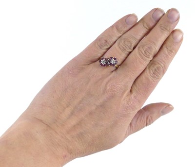 Lot 2507 - An 18ct yellow and white gold, ruby and...