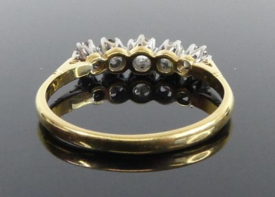 Lot A yellow and white metal diamond five-stone...